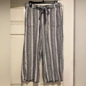Caslon linen blend drawstring Capri pants XS